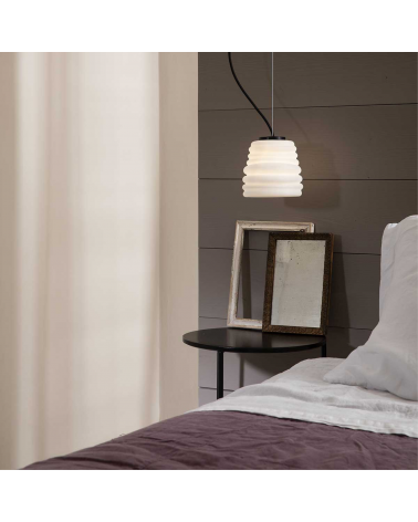 SUSPENSION KARMAN BIBENDUM WHITE GLASS